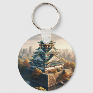 Osaka Castle Japan Landscape Vintage Travel Keychain
