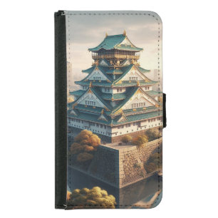 Osaka Castle Japan Landscape Vintage Travel Samsung Galaxy S5 Wallet Case