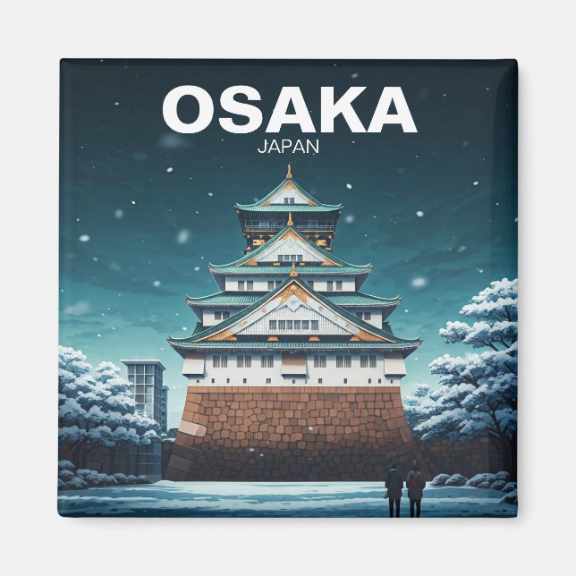 Osaka Castle Japan winter Magnet (Front)