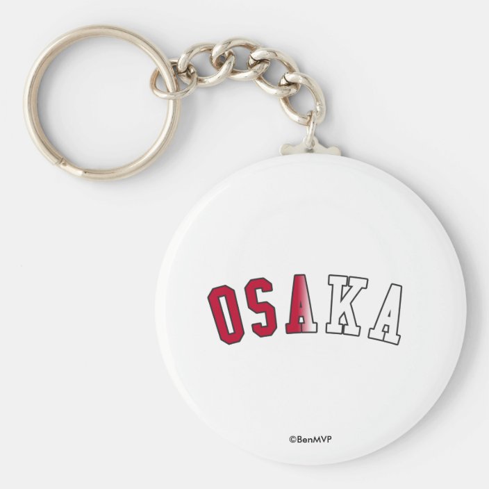 Osaka in Japan National Flag Colors Keychain