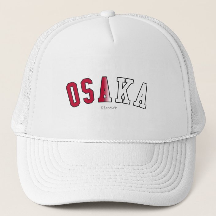 Osaka in Japan National Flag Colors Mesh Hat