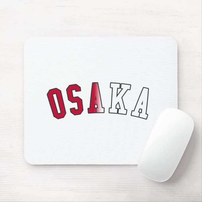 Osaka in Japan National Flag Colors Mousepad