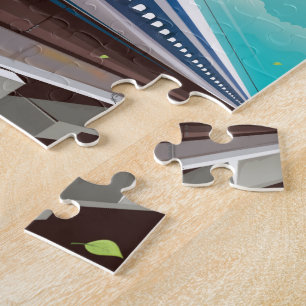 Osaka Japan bullet Train Vintage travel poster Jigsaw Puzzle