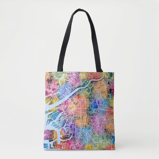 Osaka Japan City Map Tote Bag (Front)