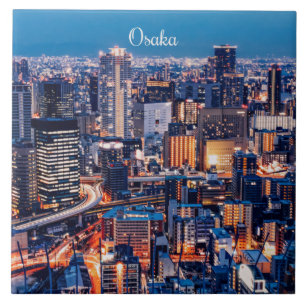 Osaka Japan cityscape Ceramic Tile