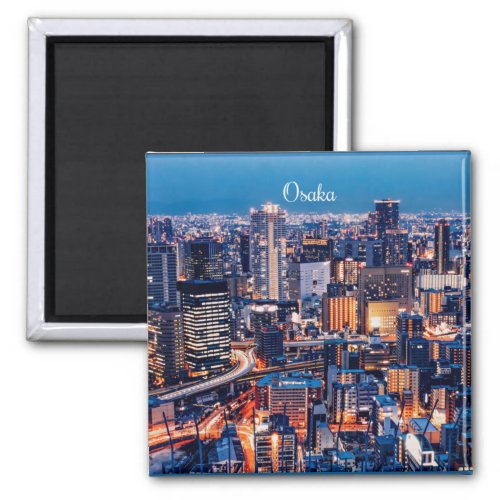 Osaka Japan cityscape photograph Magnet