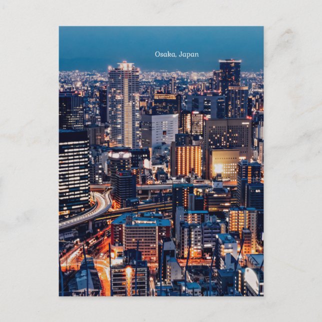 Osaka Japan cityscape photograph Postcard (Front)