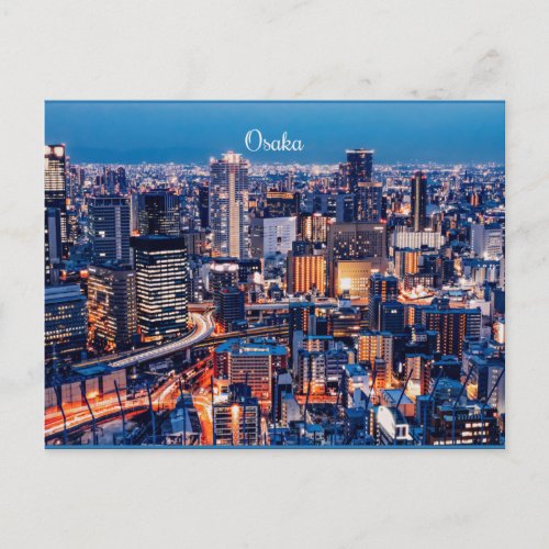 Osaka Japan cityscape photograph Postcard