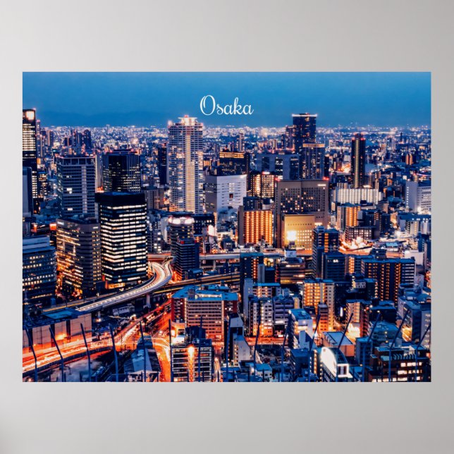 Osaka, Japan cityscape Poster (Front)