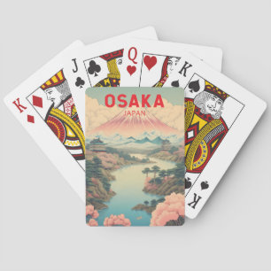 Osaka Japan Mount Fuji Travel Art Vintage Poker Cards