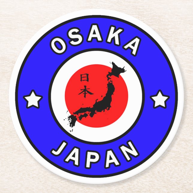 Osaka Japan Round Paper Coaster (Front)