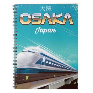 Osaka Japan Train Vintage travel poster Notebook