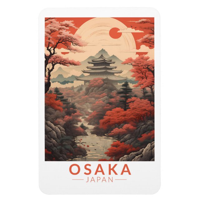 Osaka Japan Travel Art Vintage Magnet (Vertical)