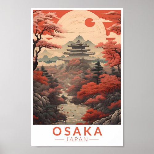 Osaka Japan Travel Art Vintage Poster