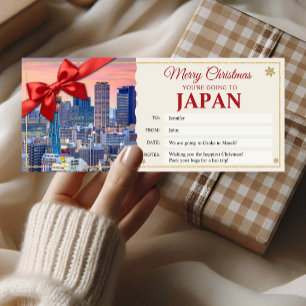 Osaka Trip Christmas Reveal Gift Ticket Card