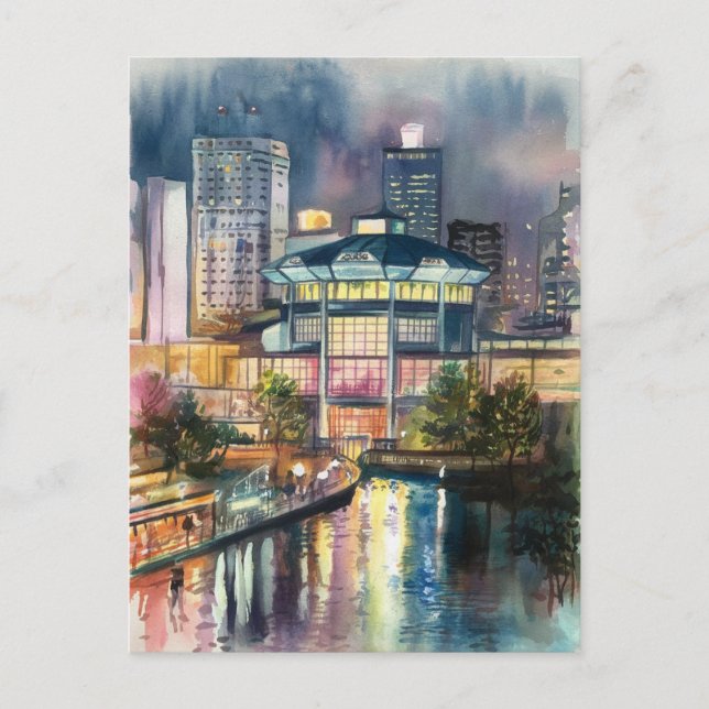 Osaka Watercolor Painting Postcard (Front)