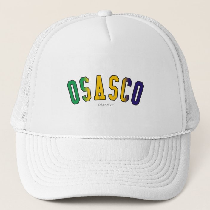 Osasco in Brazil National Flag Colors Mesh Hat