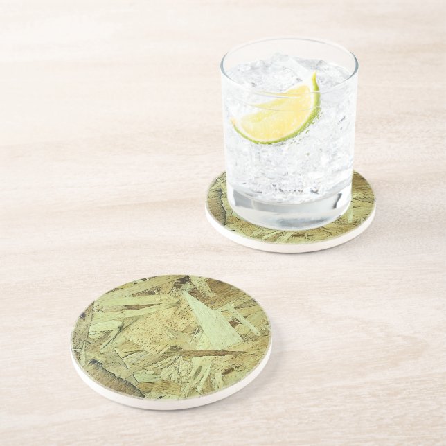 OSB Chip Board Plywood Drink Coaster (Side)