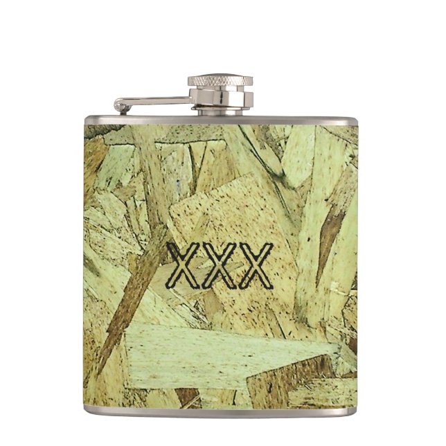 OSB Chip Board Plywood Flask (Front)