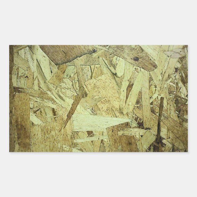 OSB Chip Board Plywood Rectangular Sticker (Front)