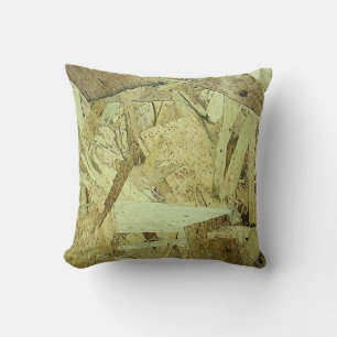 OSB Chip Board Plywood Throw Pillow