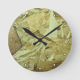 OSB Chip Board Plywood with Dots Round Clock