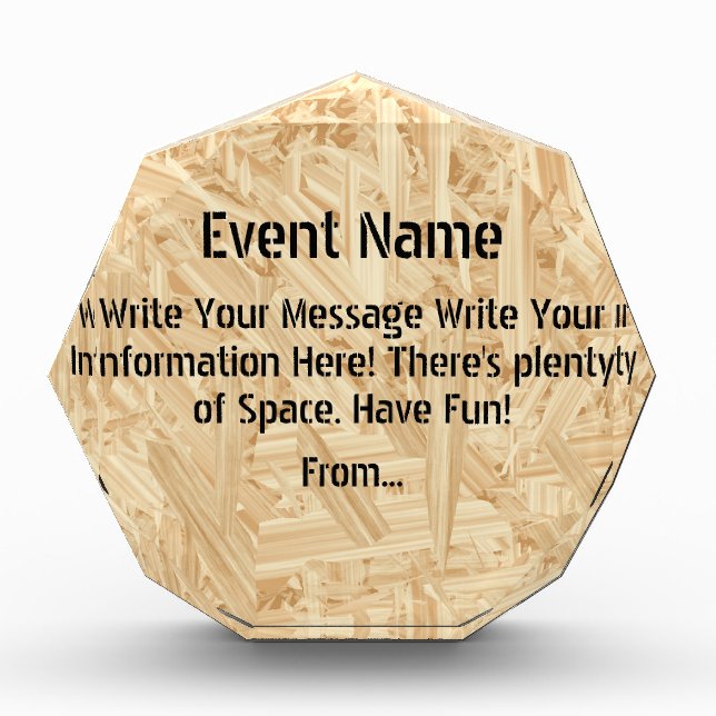 OSB Pattern Chipboard Renovation Award (Front)