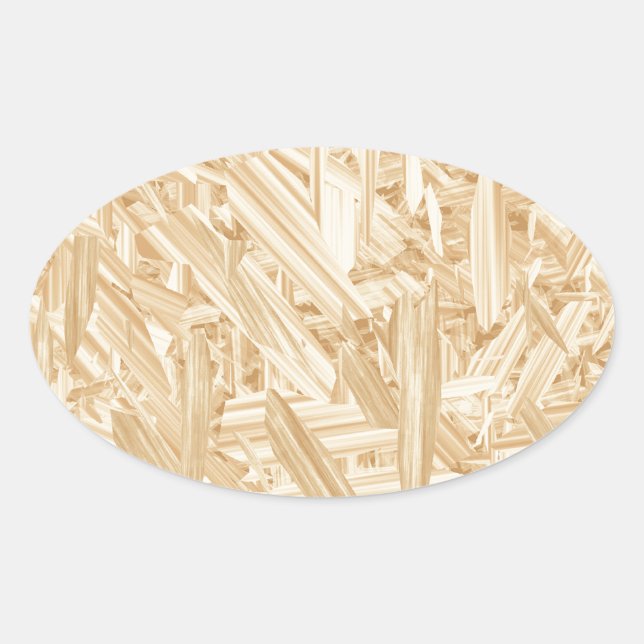 OSB Pattern Chipboard Renovation Oval Sticker (Front)