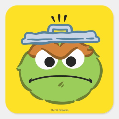 Oscar Angry Face Square Sticker