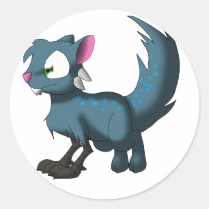 Oscar Chinchilla Cat Bird Dragon Hybrid Classic Round Sticker