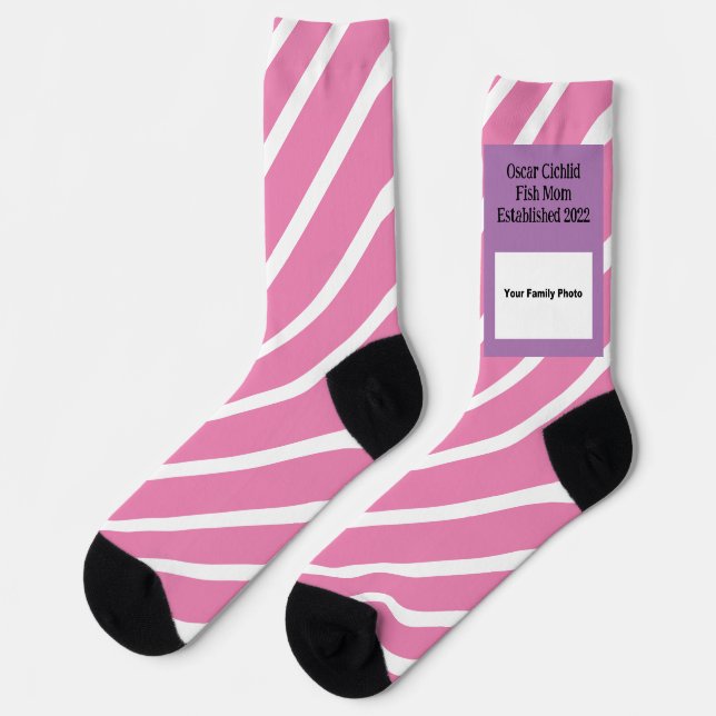 Oscar Cichlid Fish Mom Established Photo Template Socks (Left)