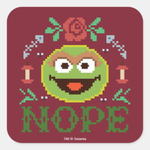 Oscar Cross-Stitch Square Sticker