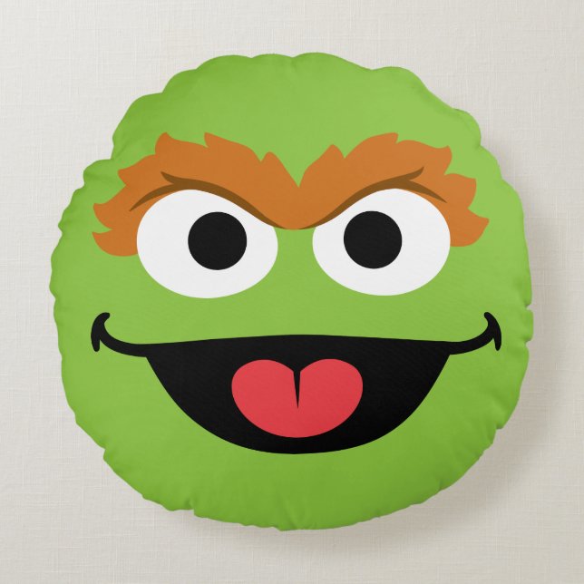 Oscar Face Art Round Pillow (Front)