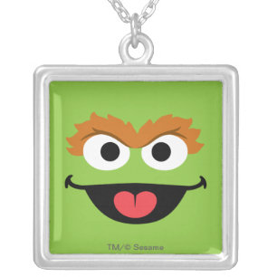 Oscar Face Art Silver Plated Necklace