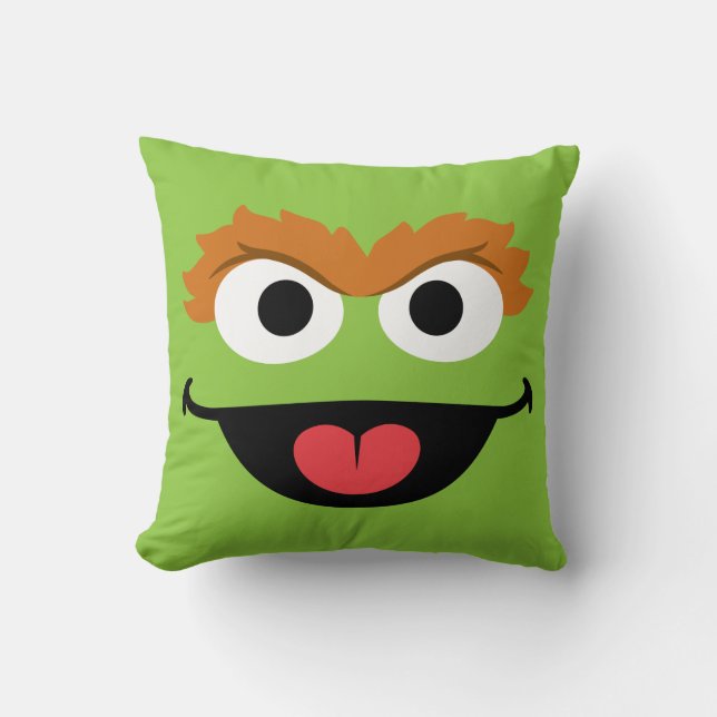 Oscar Face Art Throw Pillow (Front)