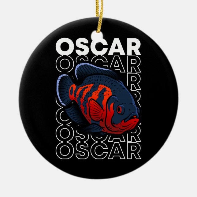 Oscar Fish 80's Style Monster Fish Keeper Ceramic Ornament (Front)