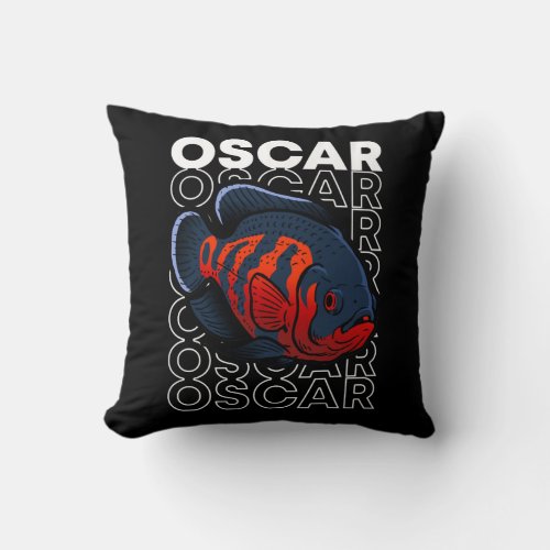 Oscar Fish 80s Style Monster Fish Keeper Throw Pillow