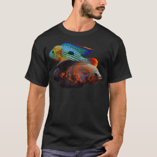 Oscar Fish Green Terror Cichlids Monster Fish Aqua T-Shirt