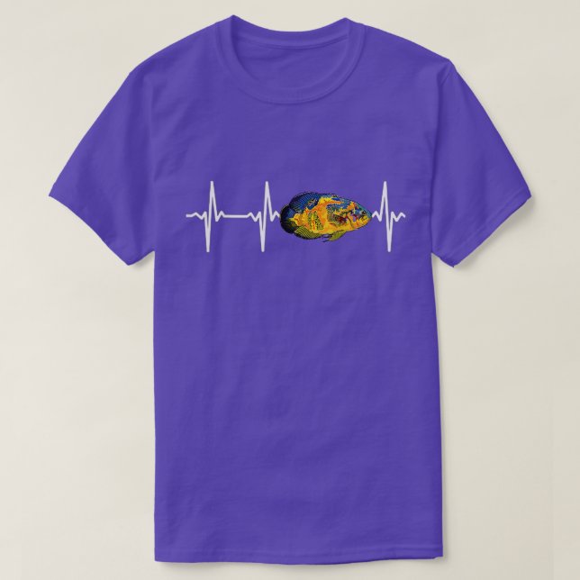 Oscar Fish Heartbeat For Fishkeeping Aquarium Love T-Shirt (Design Front)