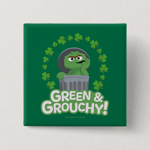 Oscar Green & Grouchy! Button