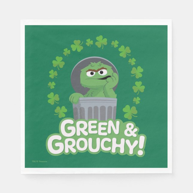Oscar | Green & Grouchy! Napkins (Front)