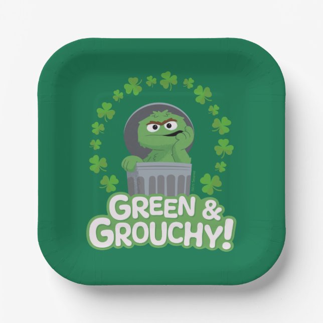 Oscar | Green & Grouchy! Paper Plates (Front)