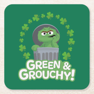 Oscar Green & Grouchy! Square Paper Coaster