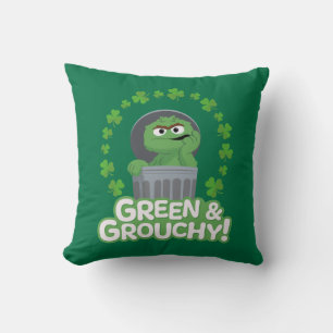 Oscar   Green & Grouchy! Throw Pillow