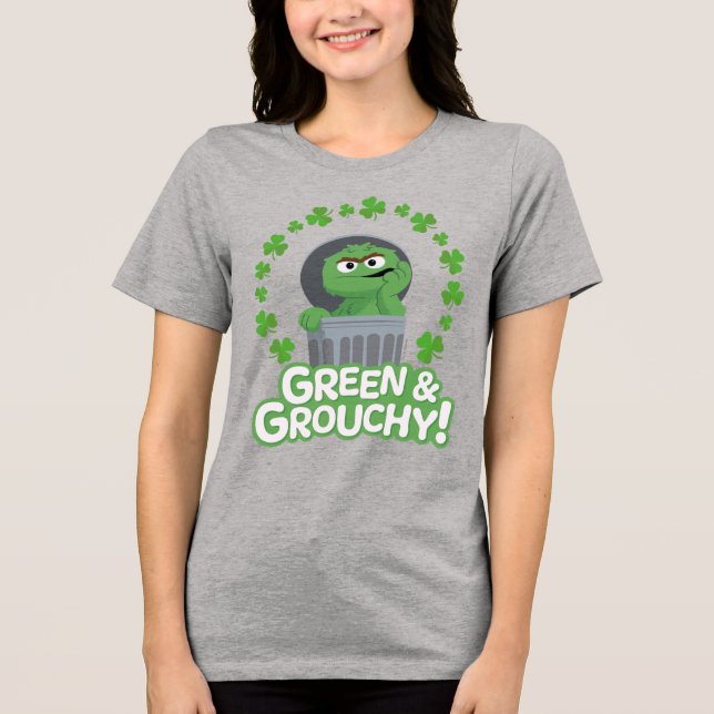 Oscar | Green & Grouchy! Tri-Blend Shirt (Front)