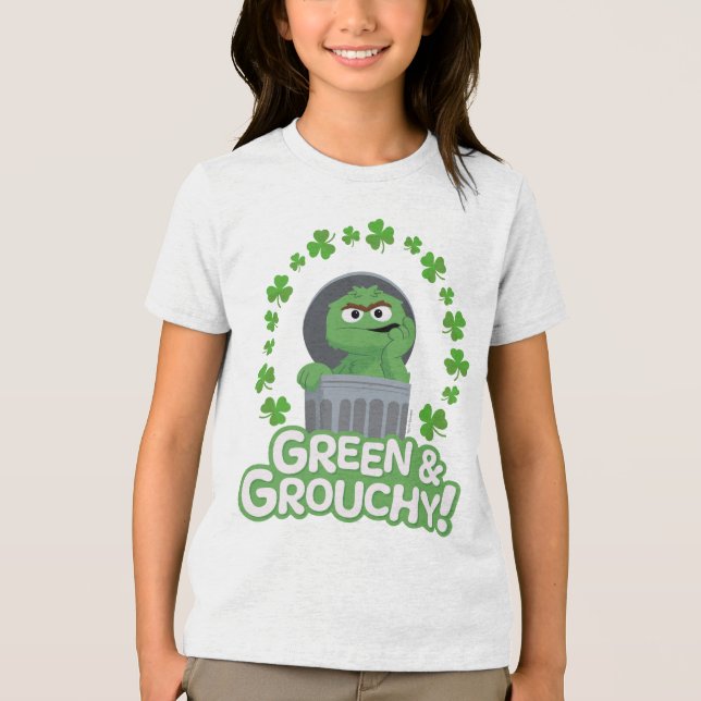 Oscar | Green & Grouchy! Tri-Blend Shirt (Front)