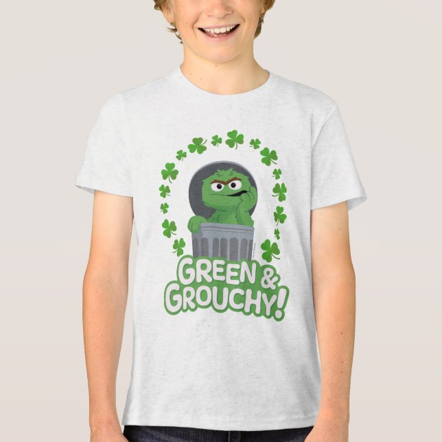 Oscar | Green & Grouchy! Tri-Blend Shirt (Front)