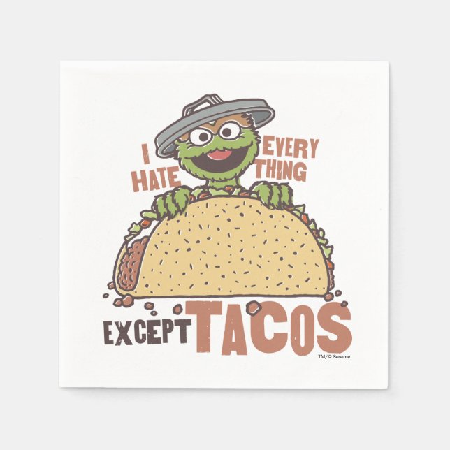 Oscar I Hate Everything Except Tacos Napkins (Front)