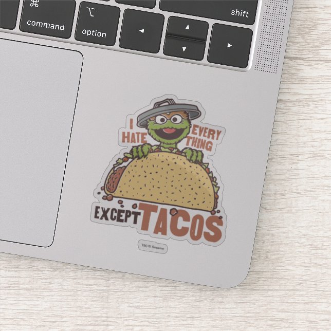 Oscar I Hate Everything Except Tacos Sticker (Detail)