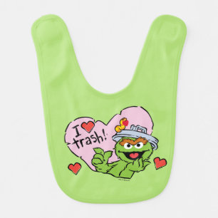Oscar "I Love Trash" Valentine Baby Bib
